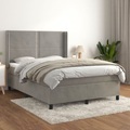 vidaXL, vidaXL Boxspringbett mit Matratze Hellgrau 140x200 cm Samt