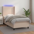 vidaXL, vidaXL Boxspringbett mit Matratze & LED Cappuccino-Braun 100x200cm