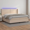 vidaXL, vidaXL Boxspringbett mit Matratze & LED Cappuccino-Braun 200x200cm