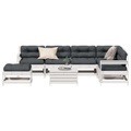 vidaXL, vidaXL 8-tlg. Garten-Lounge-Set mit Kissen Weiß Massivholz Kiefer