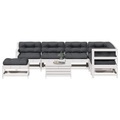 vidaXL, vidaXL 8-tlg. Garten-Lounge-Set mit Kissen Weiß Massivholz Kiefer