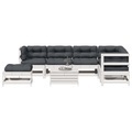 vidaXL, vidaXL 8-tlg. Garten-Lounge-Set mit Kissen Weiß Massivholz Kiefer