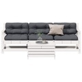 vidaXL, vidaXL 4-tlg. Garten-Lounge-Set mit Kissen Weiß Massivholz Kiefer