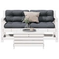 vidaXL, vidaXL 3-tlg. Garten-Lounge-Set mit Kissen Weiß Massivholz Kiefer