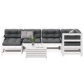 vidaXL, vidaXL 7-tlg. Garten-Lounge-Set mit Kissen Weiß Massivholz Kiefer