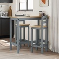 vidaXL, vidaXL Barstühle 2 Stk. Grau Massivholz Kiefer