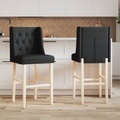 vidaXL, vidaXL Barstühle 2 Stk. Massivholz Gummibaum und Stoff