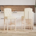 vidaXL, vidaXL Barstühle 2 Stk. Massivholz Gummibaum und Stoff