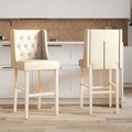vidaXL, vidaXL Barstühle 2 Stk. Massivholz Gummibaum und Stoff