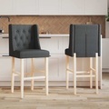 vidaXL, vidaXL Barstühle 2 Stk. Massivholz Gummibaum und Stoff