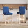 vidaXL, vidaXL Barstühle 2 Stk. Massivholz Gummibaum und Stoff