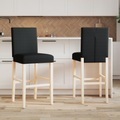 vidaXL, vidaXL Barstühle 2 Stk. Massivholz Gummibaum und Stoff