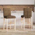 vidaXL, vidaXL Barstühle 2 Stk. Massivholz Gummibaum und Stoff