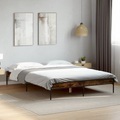 vidaXL, vidaXL Bettgestell Räuchereiche 160x200 cm Holzwerkstoff und Metall