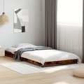 vidaXL, vidaXL Bettgestell Räuchereiche 100x200 cm Holzwerkstoff und Metall