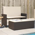 vidaXL, vidaXL Gartenbank mit Kissen und Hocker Braun Poly Rattan