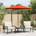 vidaXL, vidaXL Sonnenschirm mit LED und Stahlmast Terracotta 225x225x212 cm