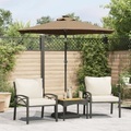 vidaXL, vidaXL Sonnenschirm mit LED und Stahlmast Taupe 225x225x212 cm