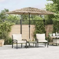 vidaXL, vidaXL Sonnenschirm mit LED und Stahlmast Braun 248x248x248 cm