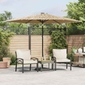 vidaXL, vidaXL Sonnenschirm mit LED und Stahlmast Braun 288x288x225 cm