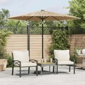vidaXL, vidaXL Sonnenschirm mit LED und Stahlmast Braun 268x268x226 cm