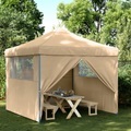 vidaXL, vidaXL Partyzelt Faltbar Pop-Up mit 4 Seitenteilen Beige