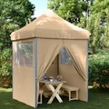 vidaXL, vidaXL Partyzelt Faltbar Pop-Up mit 4 Seitenteilen Beige