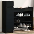 vidaXL, vidaXL Schuhschrank Schwarz 100,5x28x100 cm Holzwerkstoff