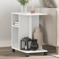 vidaXL, vidaXL Beistelltisch mit Rollen Weiß 50x30x55 cm Holzwerkstoff