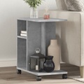 vidaXL, vidaXL Beistelltisch mit Rollen Betongrau 50x30x55 cm Holzwerkstoff
