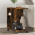 vidaXL, vidaXL Beistelltisch mit Rollen Räuchereiche 50x30x55 cm Holzwerkstoff