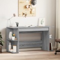 vidaXL, vidaXL Schreibtisch Grau Sonoma 140x50x75 cm Holzwerkstoff
