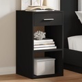 vidaXL, vidaXL Nachttisch Schwarz 35x34x65 cm Holzwerkstoff