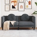 vidaXL, vidaXL Sofa mit Kissen 2-Sitzer Dunkelgrau Samt