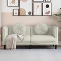 vidaXL, vidaXL Sofa mit Kissen 2-Sitzer Creme Samt