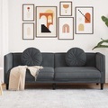 vidaXL, vidaXL Sofa mit Kissen 3-Sitzer Dunkelgrau Samt