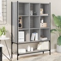 vidaXL, vidaXL Bücherregal Grau Sonoma 102x30x141,5 cm Holzwerkstoff