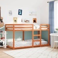 vidaXL, vidaXL Etagenbett Wachsbraun 90x200 cm Massivholz Kiefer