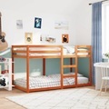 vidaXL, vidaXL Etagenbett Wachsbraun 90x190 cm Massivholz Kiefer