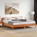 vidaXL, vidaXL Massivholzbett mit Kopfteil Wachsbraun 200x200 cm Kiefer