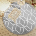vidaXL, vidaXL Outdoor-Teppich Grau Ø160 cm PP