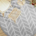 vidaXL, vidaXL Outdoor-Teppich Grau Ø200 cm PP