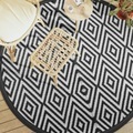 vidaXL, vidaXL Outdoor-Teppich Weiß und Schwarz Ø200 cm PP