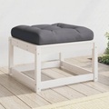 vidaXL, vidaXL Gartenhocker mit Kissen Weiß 63,5x63,5x38 cm Massivholz Kiefer