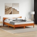 vidaXL, vidaXL Massivholzbett mit Kopfteil Wachsbraun 180x200 cm Kiefer