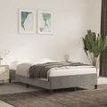 vidaXL, vidaXL Bettgestell Hellgrau 120x190 cm Samt