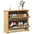 vidaXL, vidaXL Schuhschrank Corona 99x32x85 cm Massivholz Kiefer