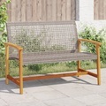 vidaXL, vidaXL Gartenbank Grau 112 cm Poly Rattan und Akazienholz