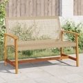 vidaXL, vidaXL Gartenbank Beige 112 cm Poly Rattan und Akazienholz