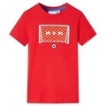 vidaXL, vidaXL Kinder-T-Shirt mit Fußballtor-Aufdruck Rot 92